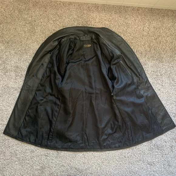 Faux Leather Blazer Jacket Women's XS Black Shoulder Pads Buttons - Picture 5 of 12